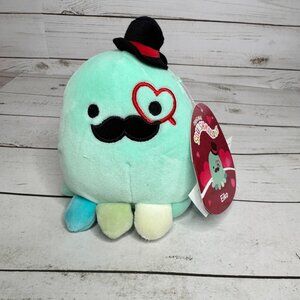 Valentines Squishmallows‎ Eiko Octopus 5" Plush Top Hat Monocle NWT